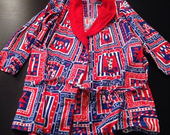 Vintage USA Patriotic America Childrens Robe - Bald Eagle Liberty Bell - PLEASE see note in listing!