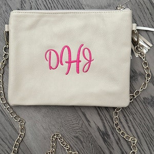 Leather Clutch with Monogram