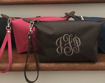 monogrammed wristlet etsy