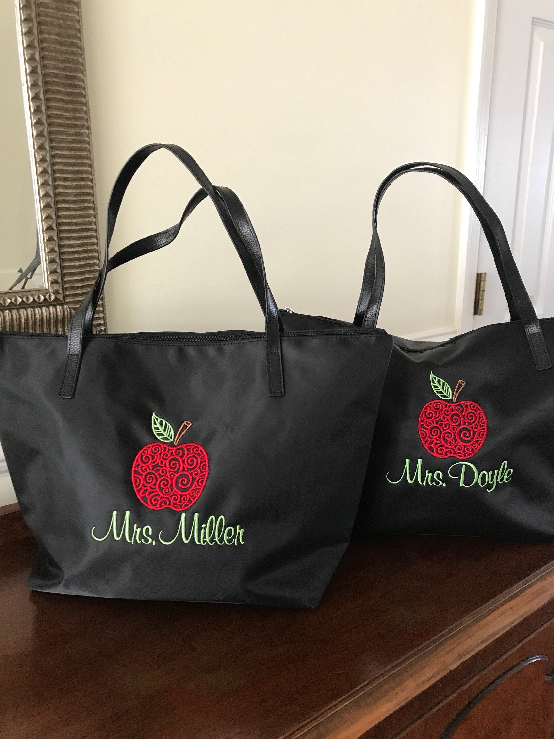 monogrammed tote bags for teachers