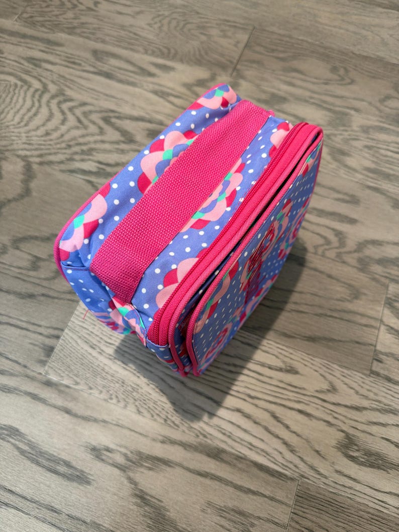 Bolsa de almuerzo floral personalizada para niños, lonchera con nombre bordado imagen 6