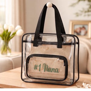 Personalized Clear Stadium Bag, Vinyl Monogram, Concert Travel Tote Bild 1