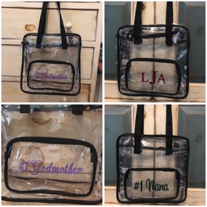 Personalized Clear Stadium Bag, Vinyl Monogram, Concert Travel Tote Bild 13