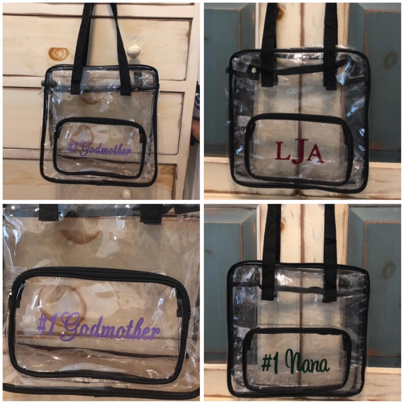 Personalized Clear Stadium Bag, Vinyl Monogram, Concert Travel Tote Bild 13