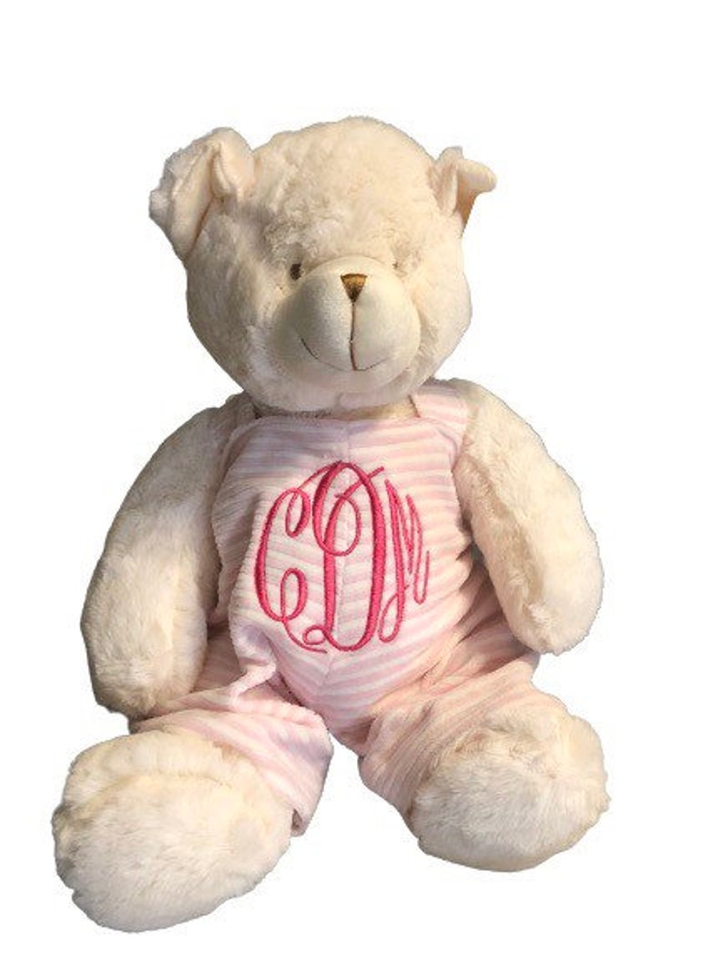 Personalized Plush Bear New Baby Gifts for Boys or Girls Baby Animal Baby Shower Gift Light Blue Bear Baby Pink Teddy Bear Nursery Decor image 10