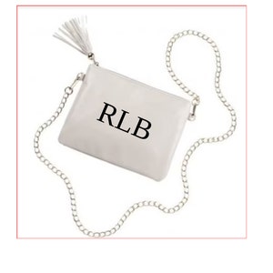 Vegan Leather Cross Body  Bag  Monogrammed Initials Purse Game Day Clutch