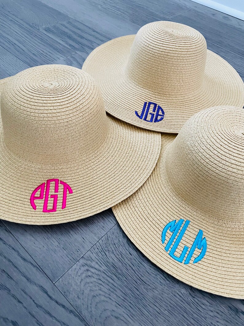 Custom Monogram Floppy Hat Personalized Sun Hat Women's - Etsy