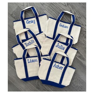 Personalized Boys Blue Canvas Tote Bag | Kids Beach, Preschool, Book Carrier image 14