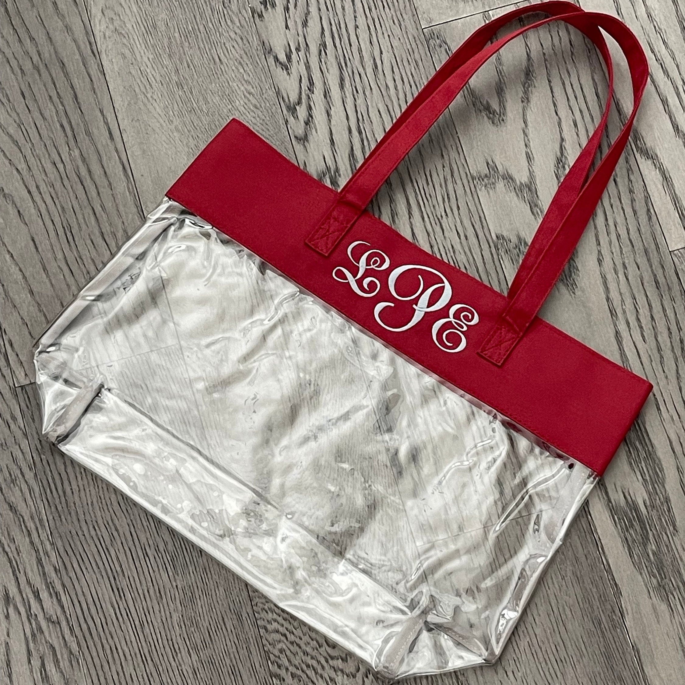 Viv and Lou Red Clear Stadium Tote Bag