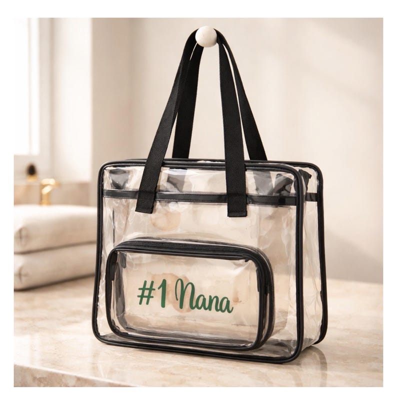 Personalized Clear Stadium Bag, Vinyl Monogram, Concert Travel Tote Bild 8