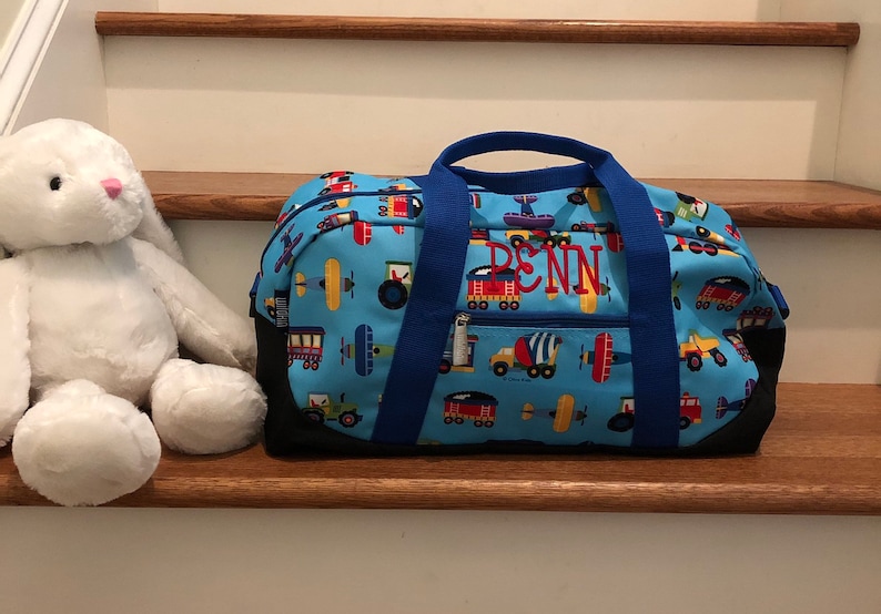 Boys Blue Luggage Monogrammed Kids Duffle Bag Boys Duffle Bag Etsy