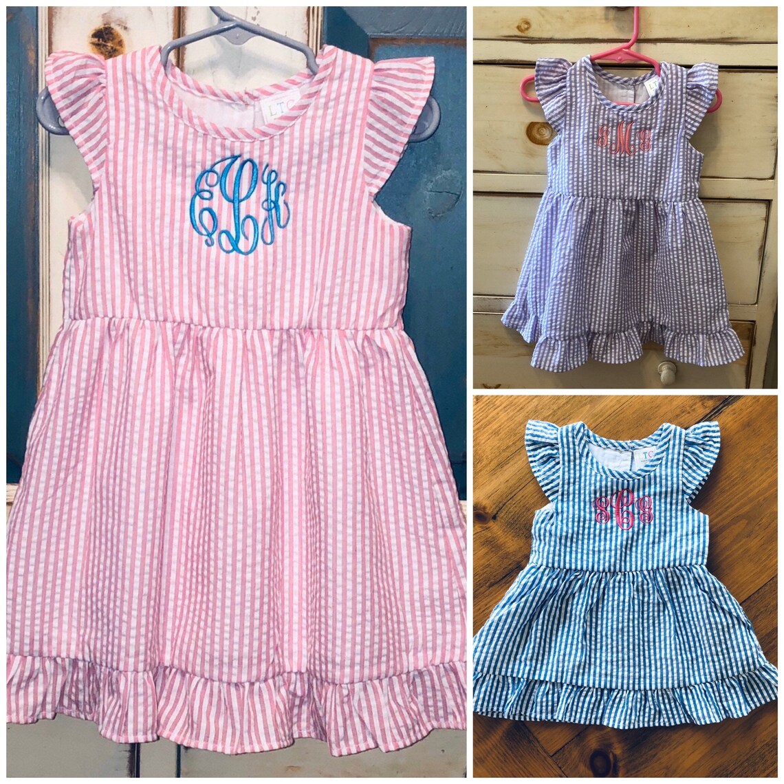 Robe De P ques Filles Monogramme Robe Enfant Cadeau Filles Etsy France