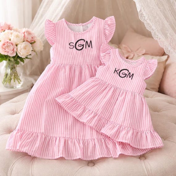 pink searsucker dress Pink Seersucker Striped Maxi Shirt Dress BLANK