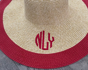 Wide Brim Straw Summer Hat Personalized 