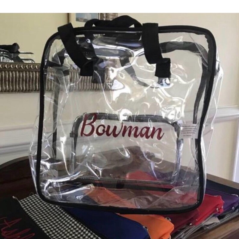 Personalized Clear Stadium Bag, Vinyl Monogram, Concert Travel Tote Bild 15