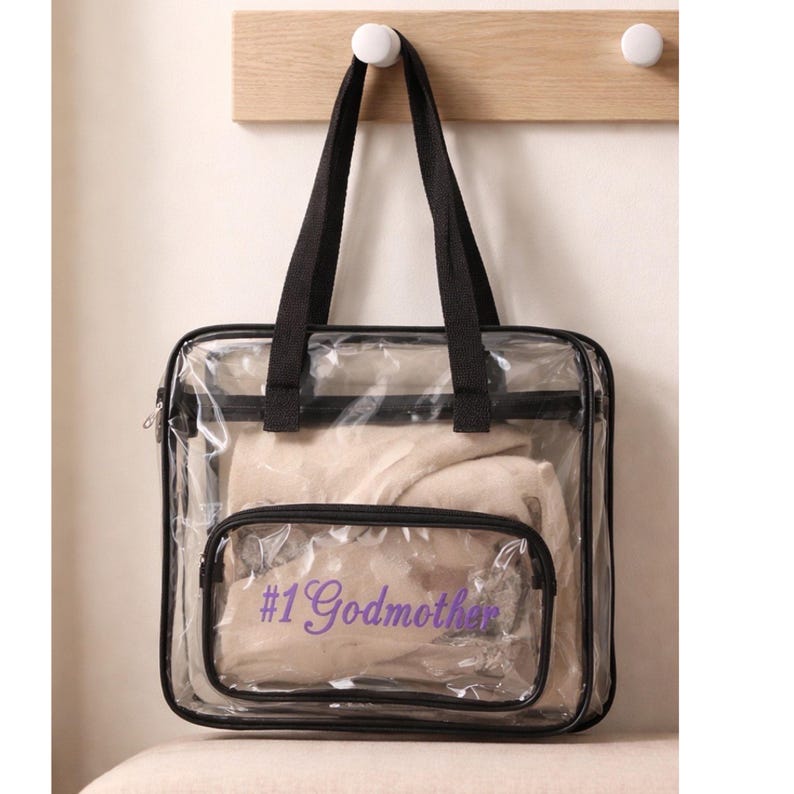 Personalized Clear Stadium Bag, Vinyl Monogram, Concert Travel Tote Bild 9
