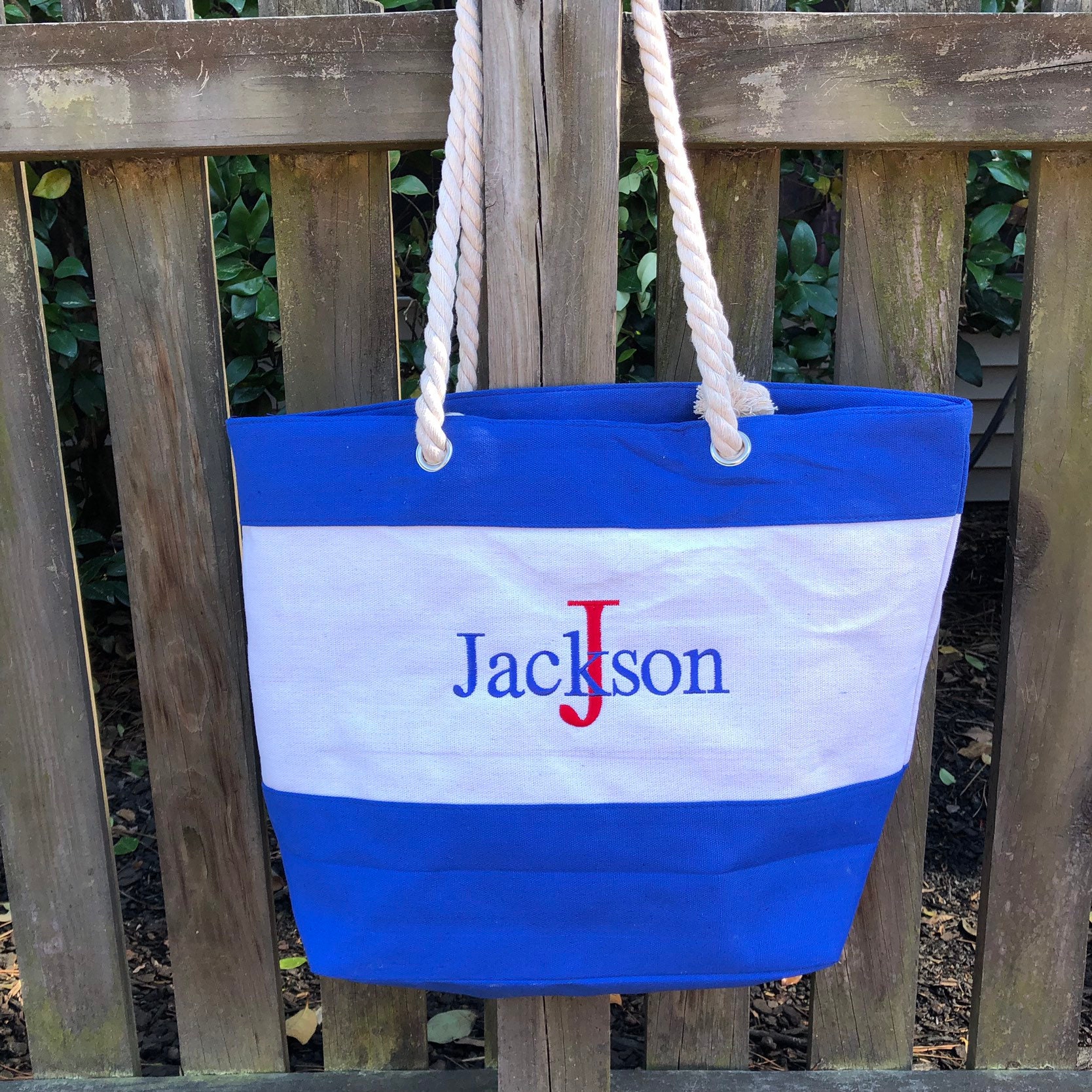 preppy beach bag