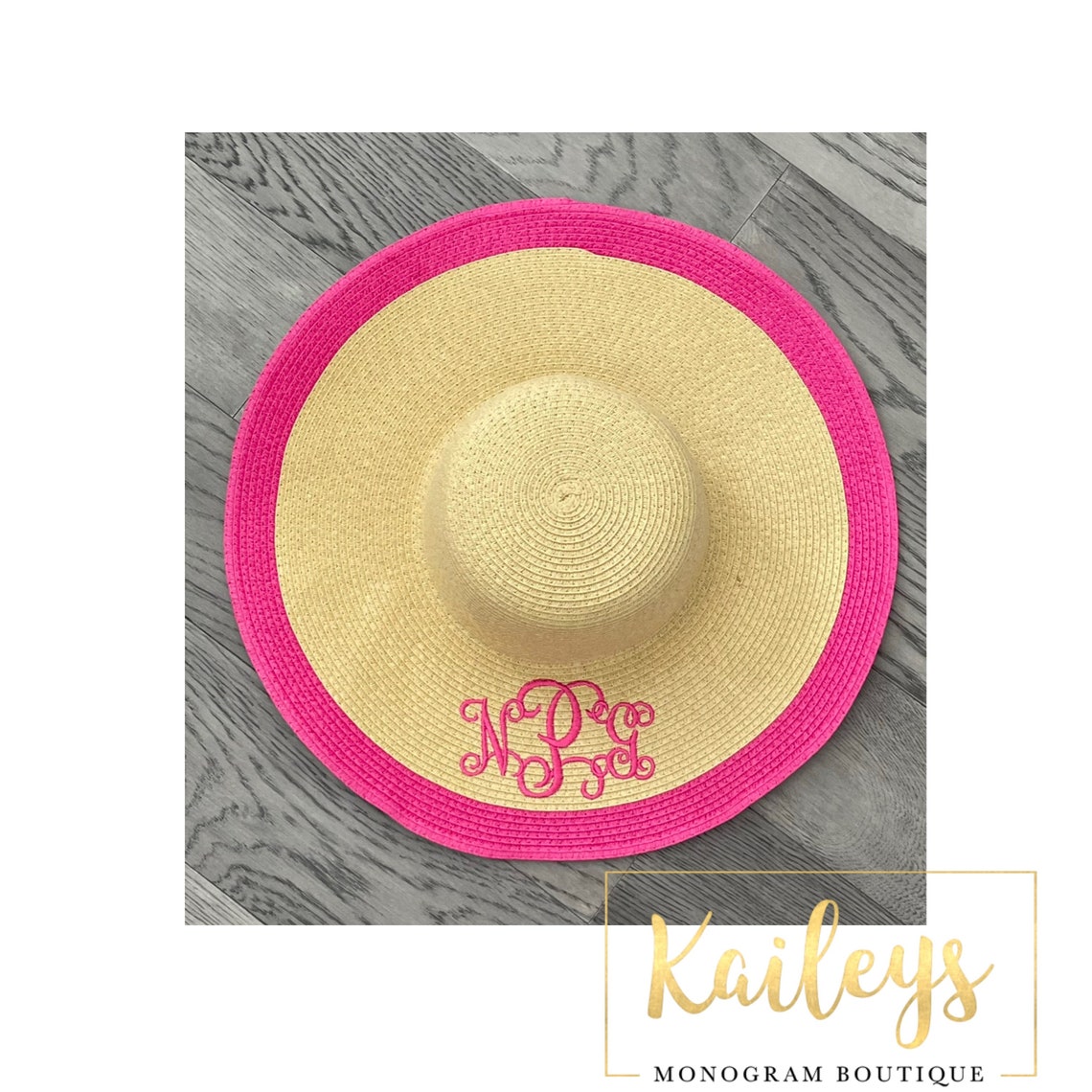 Custom Monogram Floppy Hat Personalized Sun Hat Women's - Etsy