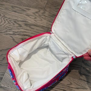 Bolsa de almuerzo floral personalizada para niños, lonchera con nombre bordado imagen 3