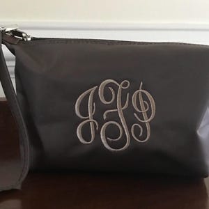 Custom Brown Nylon Wristlet Bag with Monogram Gifts for Her image 10
