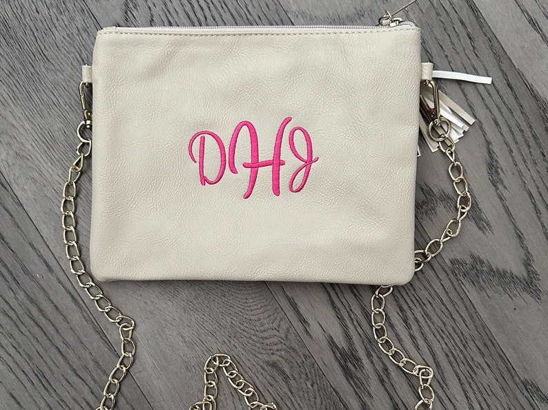 Leather Clutch with Monogram