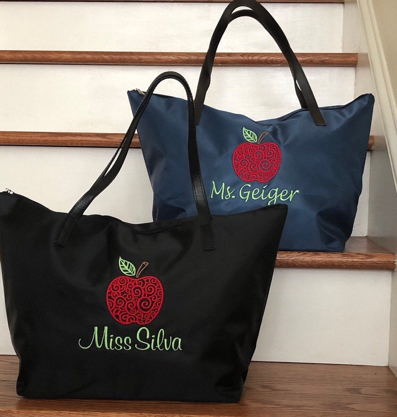 Personalized Teacher Tote Bag Monogram Teacher Bag Back To | Etsy
