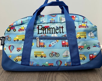 Boys Blue Transportation Duffle Bag New Baby Gift Baby Boy Hospital Bag Newborn Bags Big Brother Gift Little Brother Gift