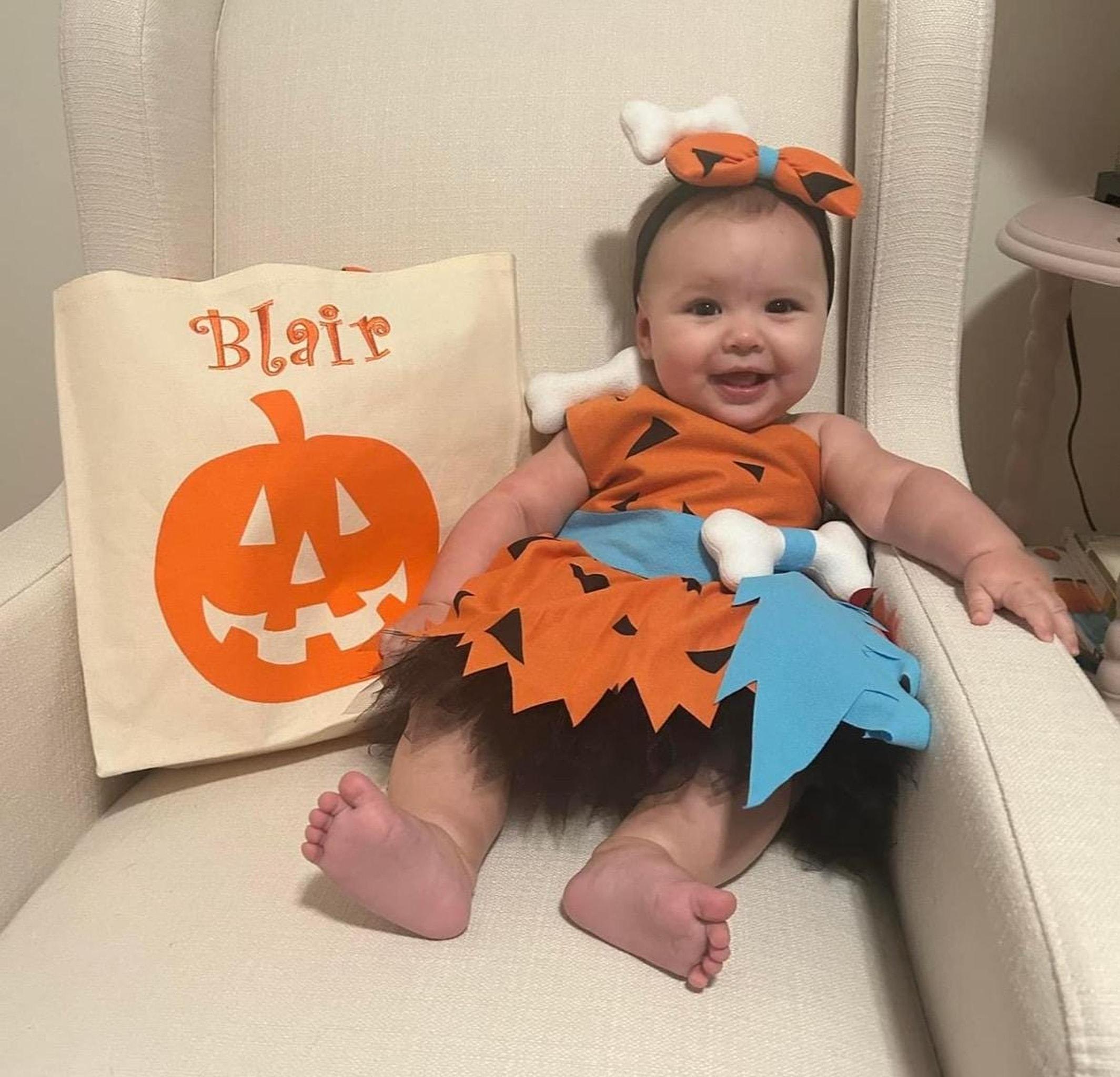 Halloween Pumpkin Bag with Custom Name for Trick or Treating, Canvas Fabric and Orange Handles