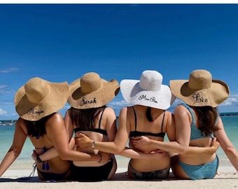 Personalized  Beach Hat Bachelorette  Grils Weekeend Custom Name Gifts for Her