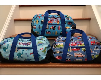 Monogrammed Kids Duffle Bag: Wildkin Pattern, Personalized Travel Bag