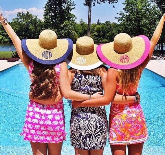 Custom Monogram Floppy Hat Personalized 