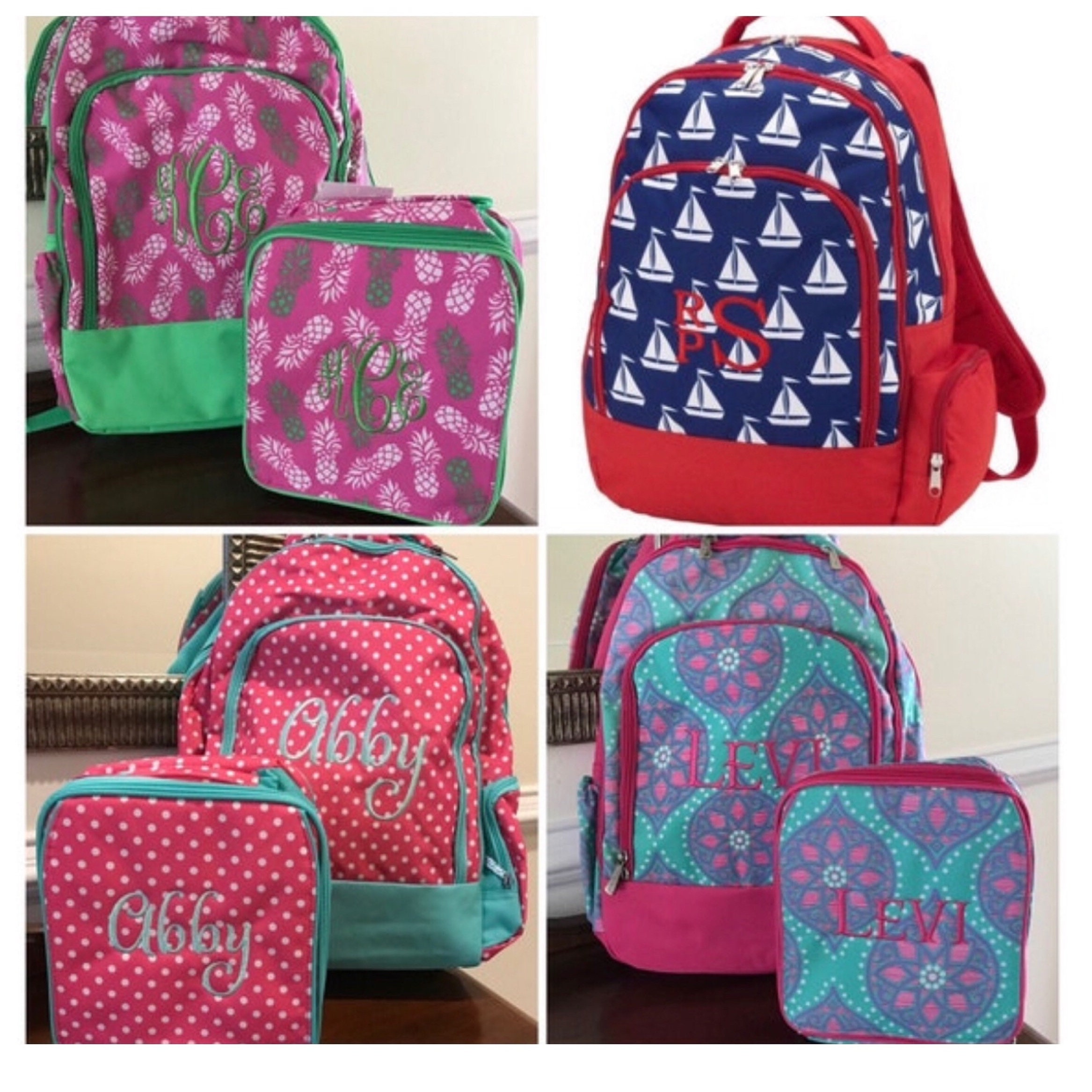Monogrammed School Backpacks, Personalized Backpacks for Girls