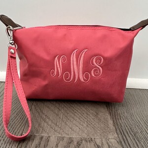 Pink Monogram Wristlet