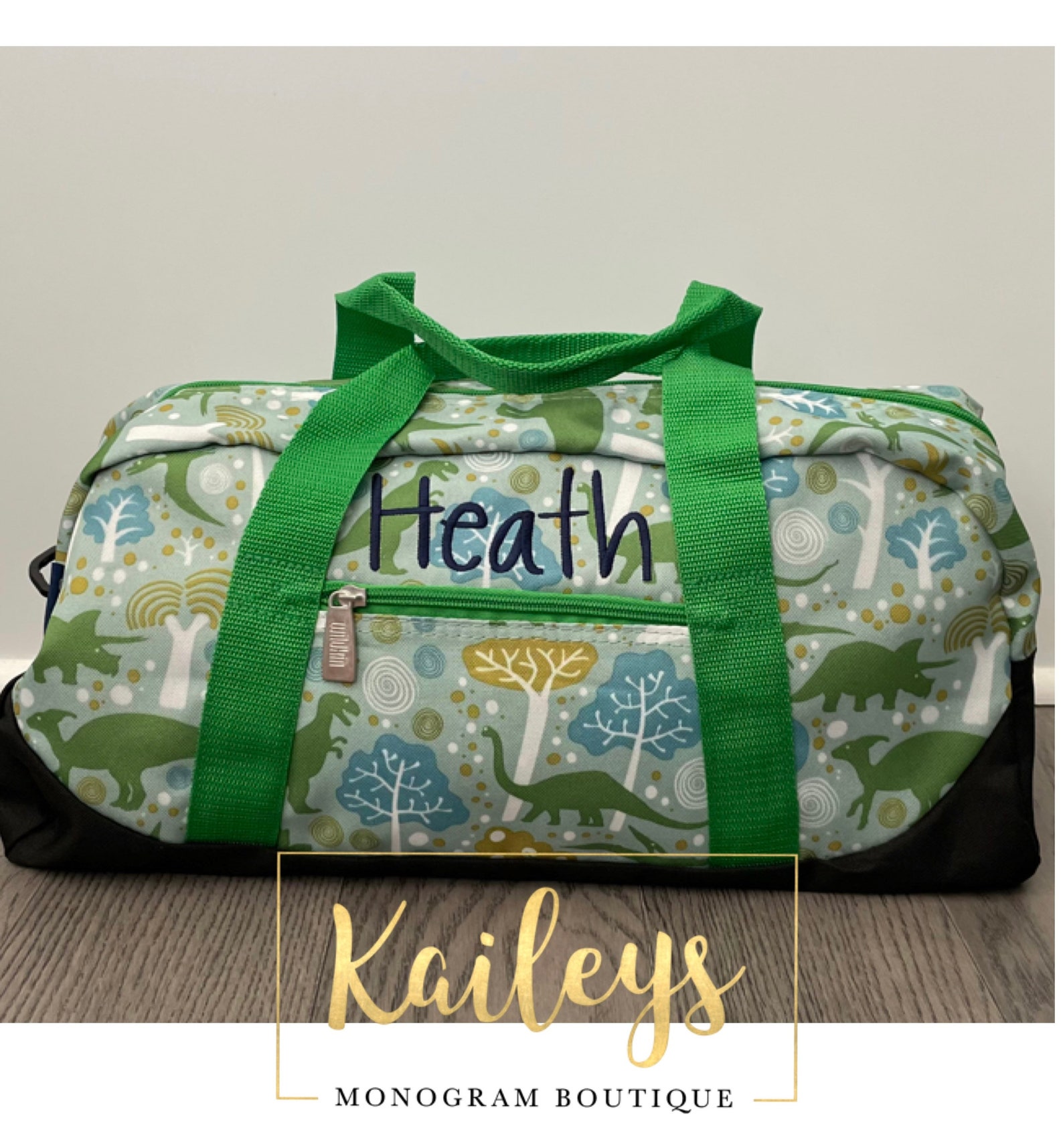Boys Duffle Bag Green Dinosaur Baby Shower Gift Toddler Travel Etsy