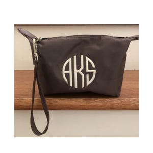 Custom Brown Nylon Wristlet Bag with Monogram Gifts for Her image 17