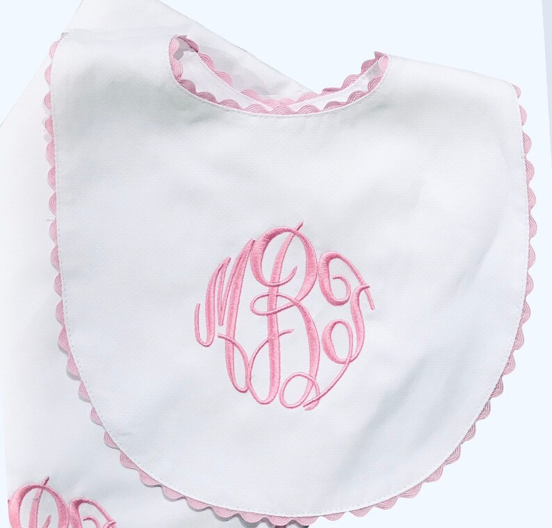 Personalised newborn baby gift bibs embroidered 4 designs any colour or blank
