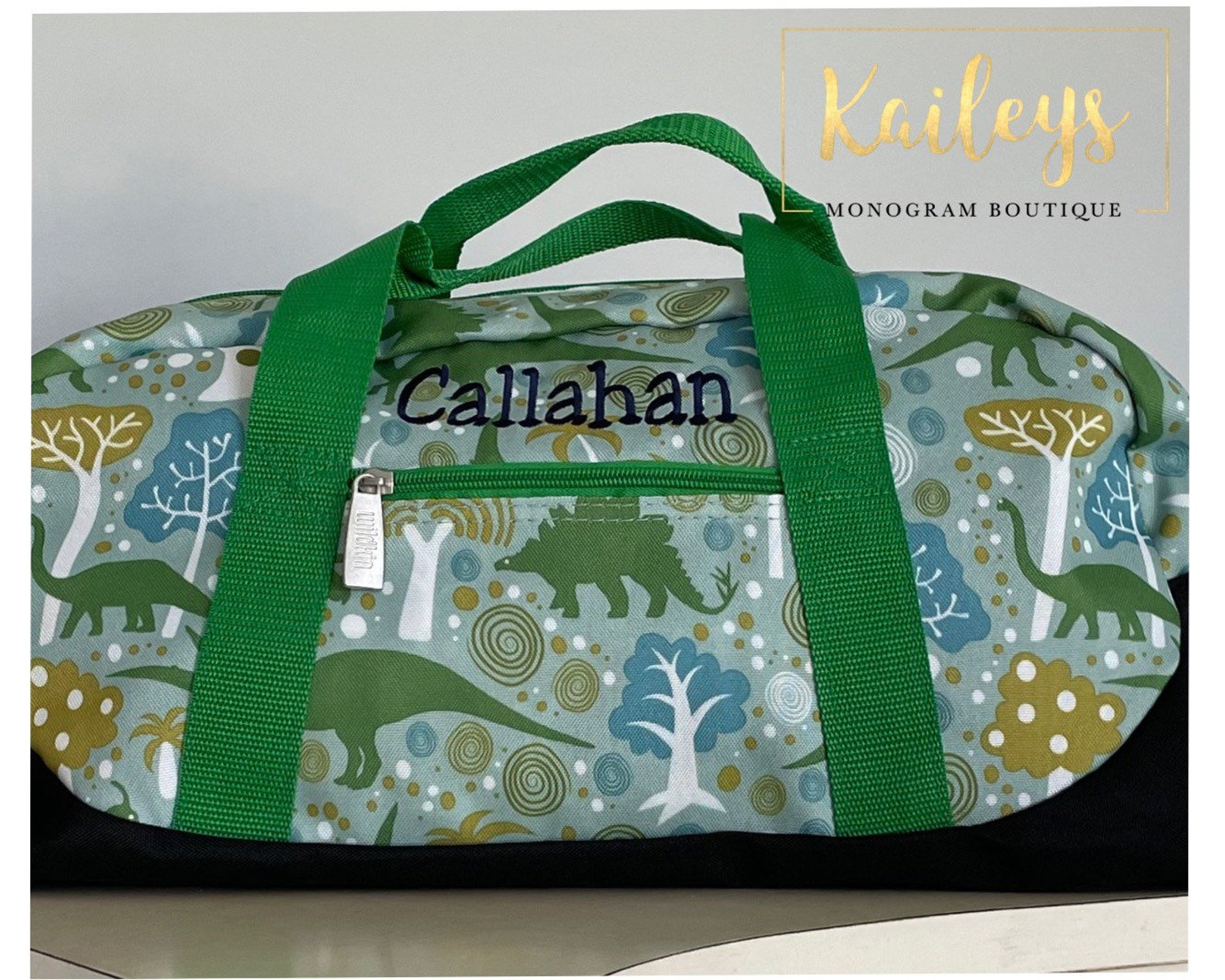 Boys Duffle Bag Green Dinosaur Baby Shower Gift Toddler Travel Etsy