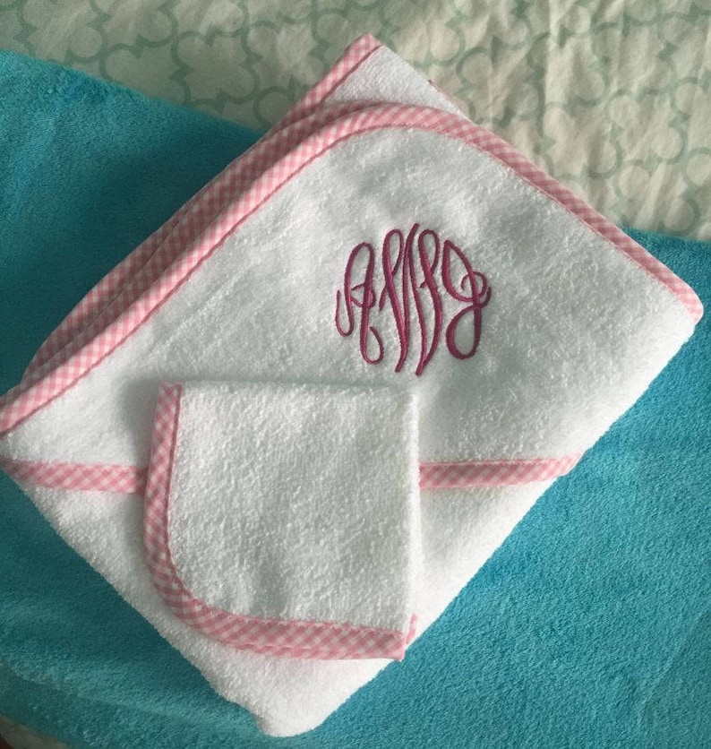 Baby Towel Set Personalized Kids Towels Monogram Hooded Bath Etsy