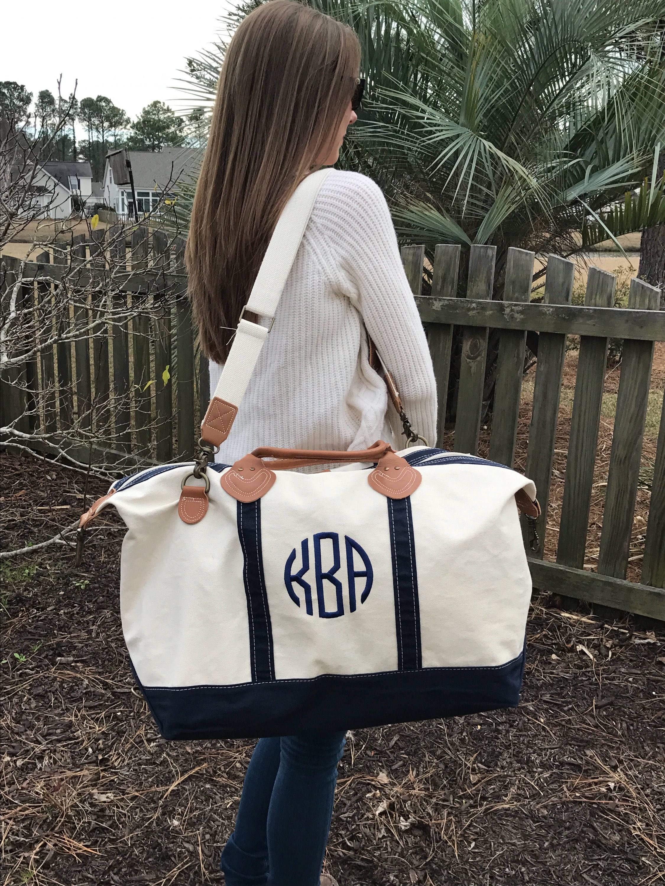 Monogram Duffle Bag Etsy
