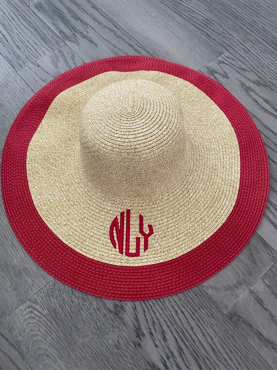 Wide Brim Straw Summer Hat Personalized 