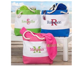 Cruise Tote Bag Fun Canvas Carry All Beach Tote Bag With Name Personalized for Kid's, Swim Pool Leisure Travel Summer Swim Gear Outdoors Bag