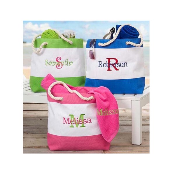 Cruise Tote Bag Fun Canvas Carry All Beach Tote Bag With Name Personalized for Kid's, Swim Pool Leisure Travel Summer Swim Gear Outdoors Bag