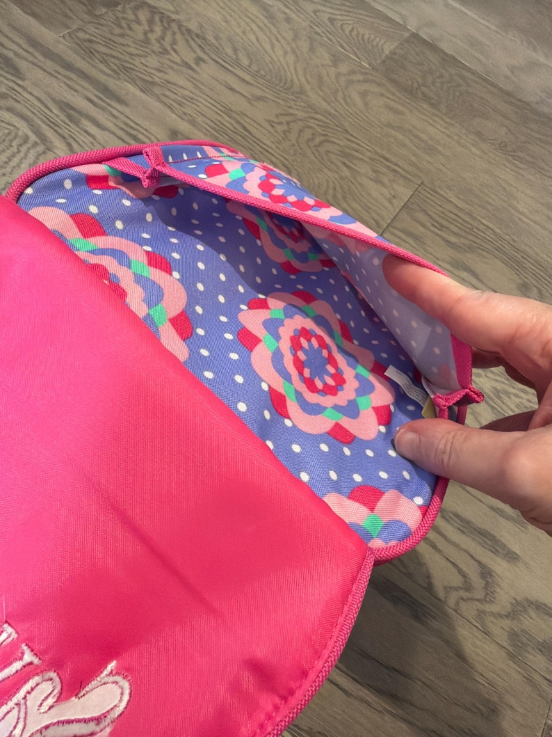 Bolsa de almuerzo floral personalizada para niños, lonchera con nombre bordado imagen 7