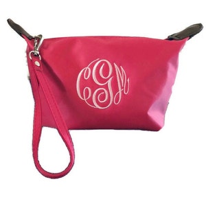 Pink Clutch Purse Personalised Clutch Bag Custom Monogram Gifts for Her, Maid of Honors Present, Bridesmaid Gift Customized Inital Pouch image 1