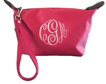 Pink Clutch Purse Personalised Clutch Bag Custom Monogram Gifts for Her, Maid of Honors Present, Bridesmaid Gift Customized Inital Pouch