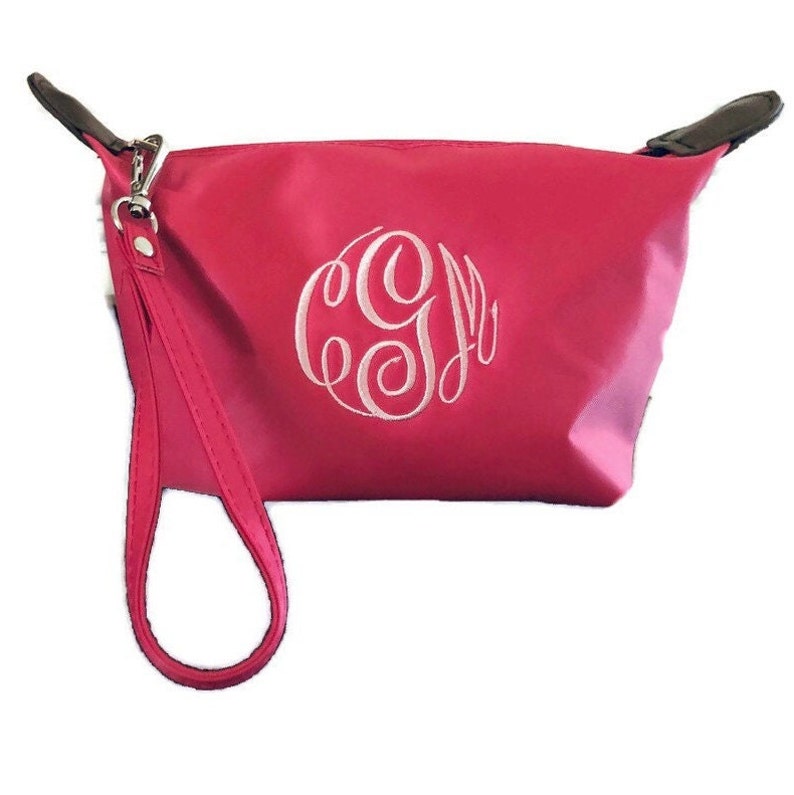 Pink Clutch Purse Personalised Clutch Bag Custom Monogram Gifts for Her, Maid of Honors Present, Bridesmaid Gift Customized Inital Pouch image 1