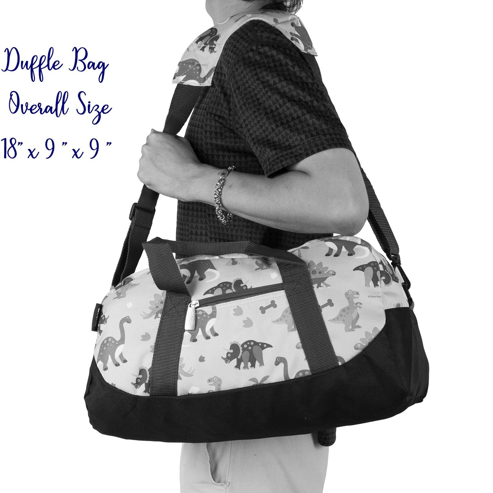 Boys Duffle Bag Green Dinosaur Baby Shower Gift Toddler Travel Etsy
