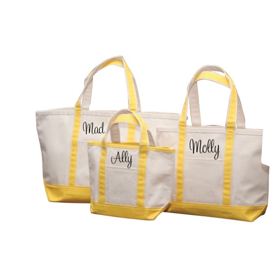 Monogrammed Canvas Boat Tote – United Monograms