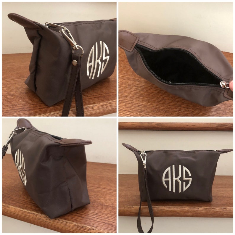 monogrammed  brown nylon bag