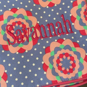 Bolsa de almuerzo floral personalizada para niños, lonchera con nombre bordado imagen 18
